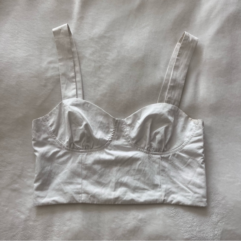 Princess Polly White Structured Tank Top Size 6!!